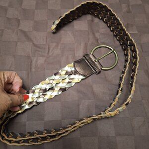 BRAIDED COOPER TONE BELT.